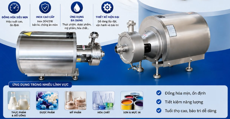 Bơm đồng hóa thực phẩm Carten Pumps chính hãng